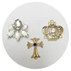 factory sale direct custom logo leather patch Beaded Applique brooch button