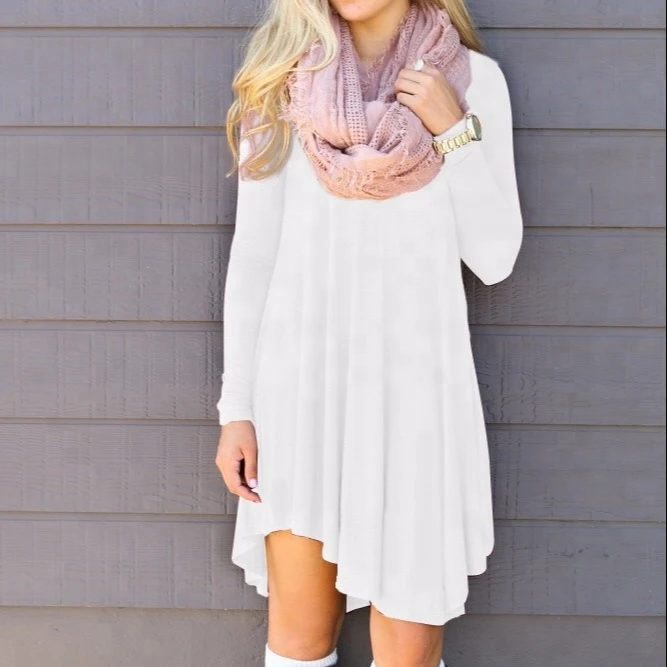 

C70 2019 Spring Autumn Women Casual+Dresses Long Sleeve Irregular Dress Loose Elegant Party Dress Vestidos Plus Size Dress, N/a