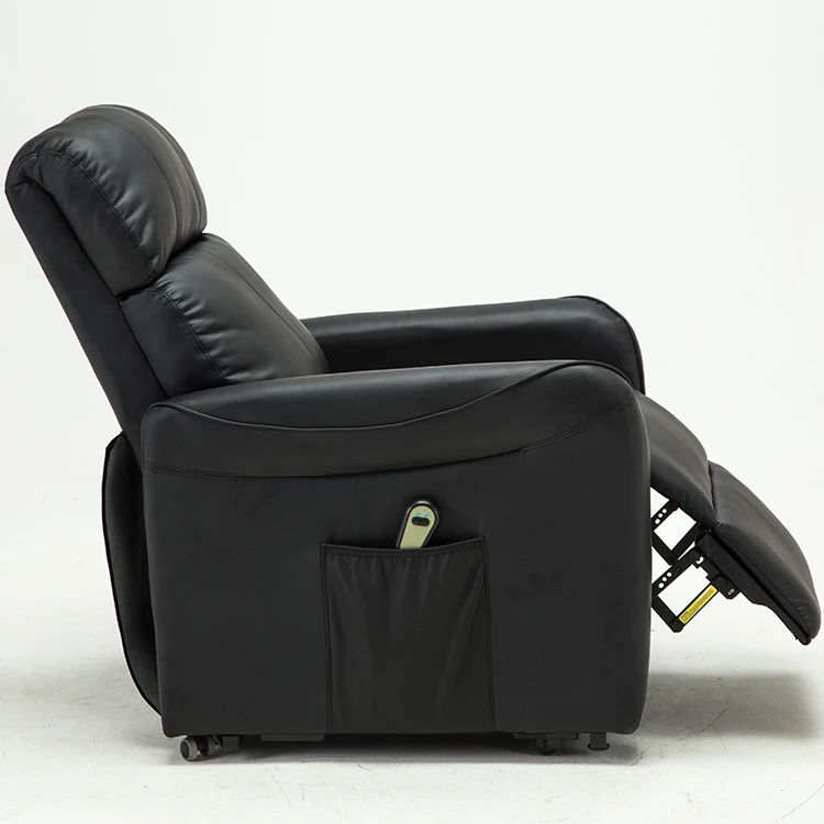 现代电动皮革豪华摇臂单切斯特菲尔德绒面革运动电动升降椅躺椅沙发
