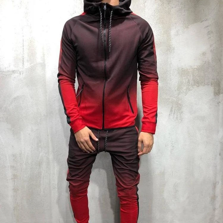 

Wholesale Long Sleeve 3D Gradient Joggers Slim Fit Mens Sweatsuit Sets, N/a
