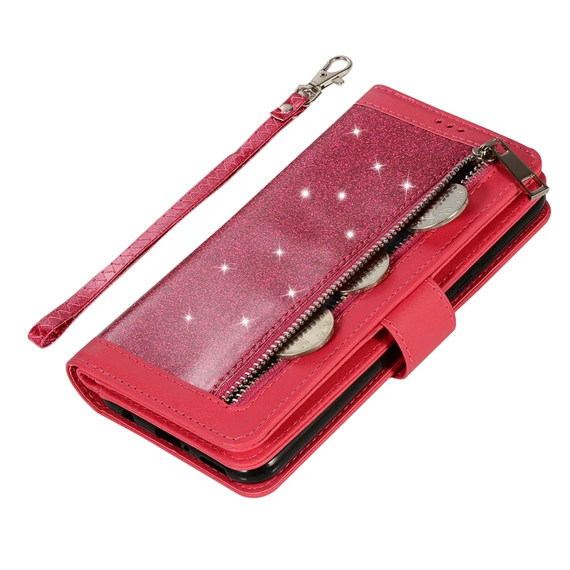 

Multi-funciton wallet case for Huawei Mate 20 Lite Sparkling 9 card slots design
