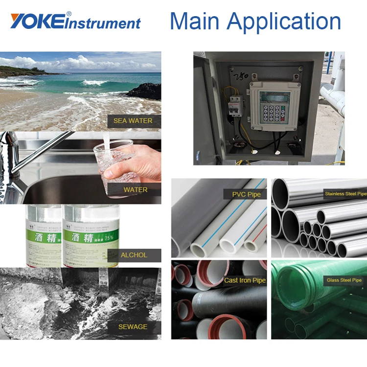 Liquid Ultrasonic Flowmeter Portable Ultrasonic Flow Meter With Ticket