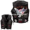 Genuine leather biker vest for men