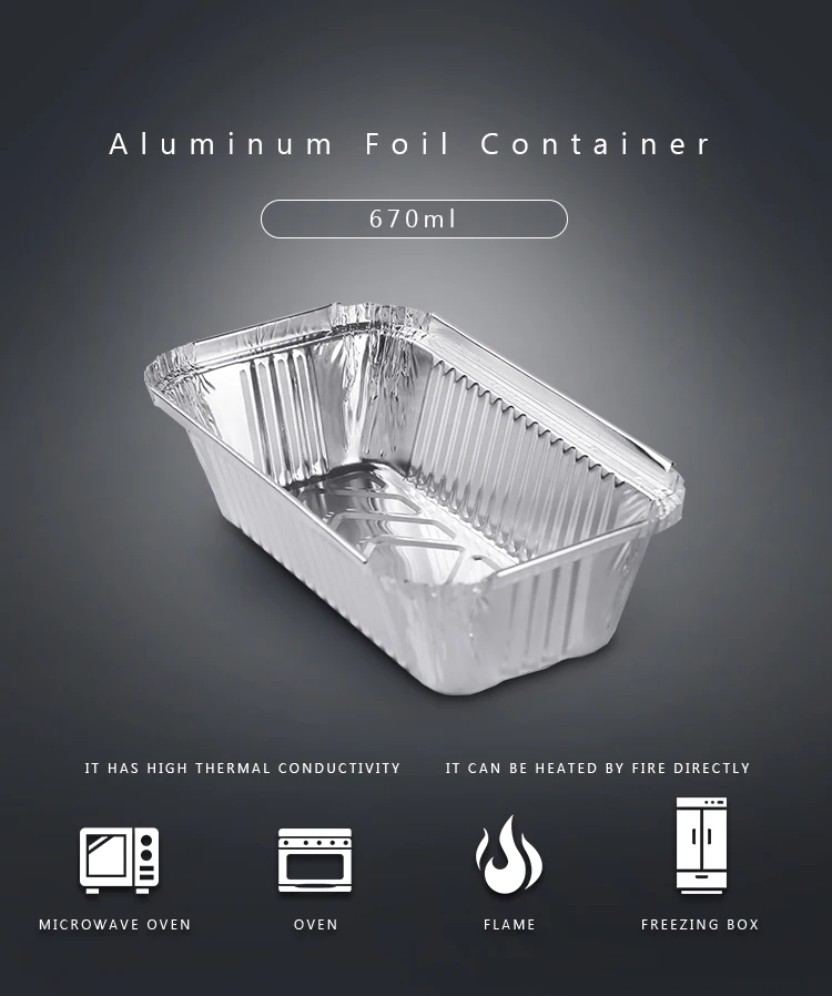Disposable Aluminum Foil Loaf Pan Container Food Grade Aluminium Foil