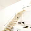 Modern oak timber step floating staircase