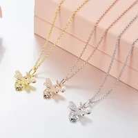 

2018 Fashion Pretty Antique Brass Bee Necklace for Women Jewelry