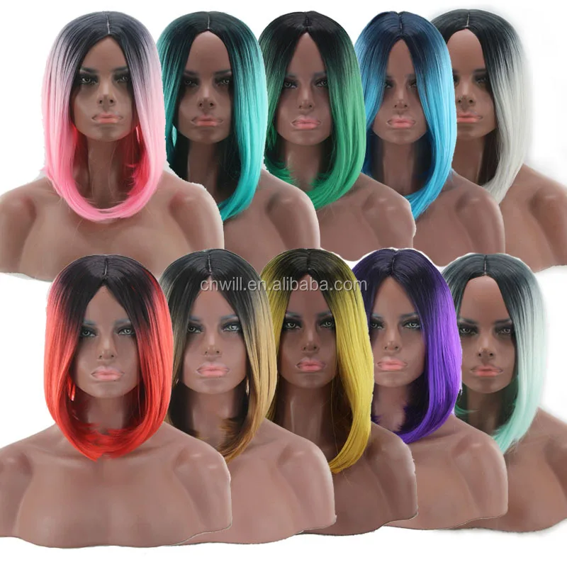 

Synthetic Short Two Tone BoBo Wig medium length women wigs cosplay costume wig
