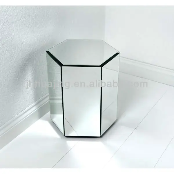 Small Hexagon Bevelled Plain Mirrored Pedestal Stand Flower Small Hexagon Bevelled Plain Mirrored Pedestal Stand Flower Home Decor Furnitures