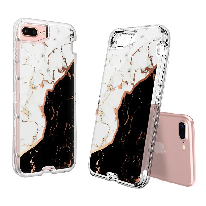 

Free Shipping 2019 Hot Mobile Phone Protection Shells Shockproof Hard PC Soft Case for iPhone 6 7 8 plus, Marble