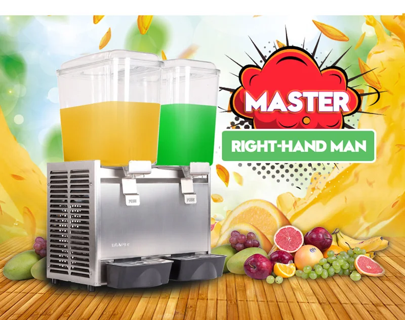 Donper Stainless Steel Double Juice Dispenser Commercia Fruit Juice