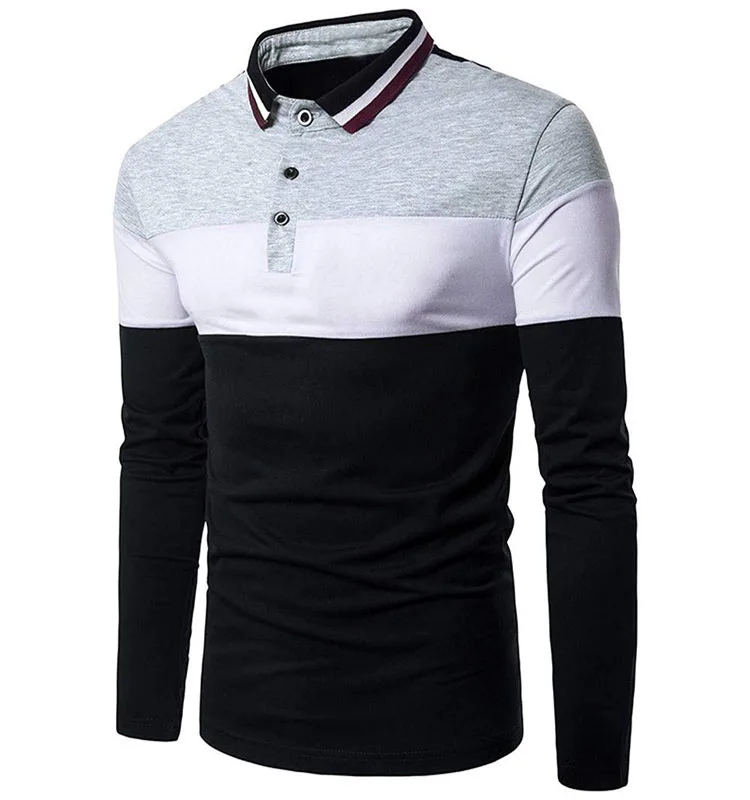 2019 Custom long sleeve mens polo shirt casual tshirts for men