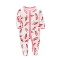 

Super-Soft 100% Organic Cotton Jersey Printed Baby Romper for Four Season In Stock Toddler Cotton Pajamas for Kids