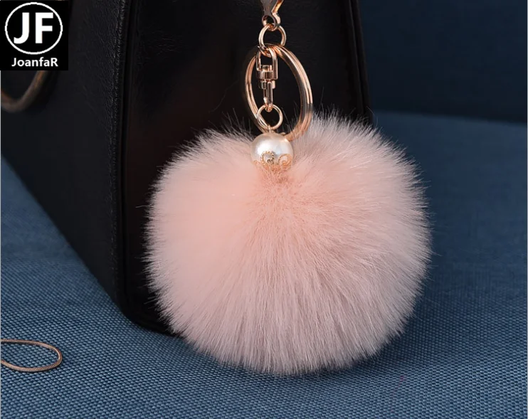 Kyechain Faux Fur Rabbit Charm Faux  Fluffy Pompom Keyring Bag Pendent Accessory
