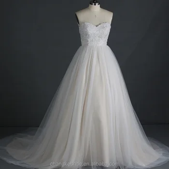 Sexy Patterns Wedding Dresses Champagne A Line Sweetheart Wedding