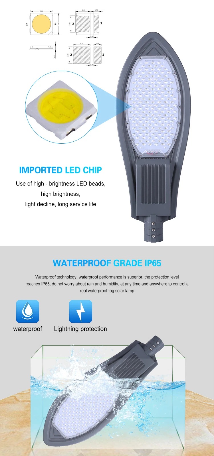 High quality 30w 50w 60w 100w 120w 150w outdoor IP65 waterproof bridgelux smd led street light price