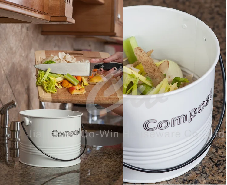 Mini Countertop Compost Pail Kitchen Food Waste Compost Bin With 2pcs