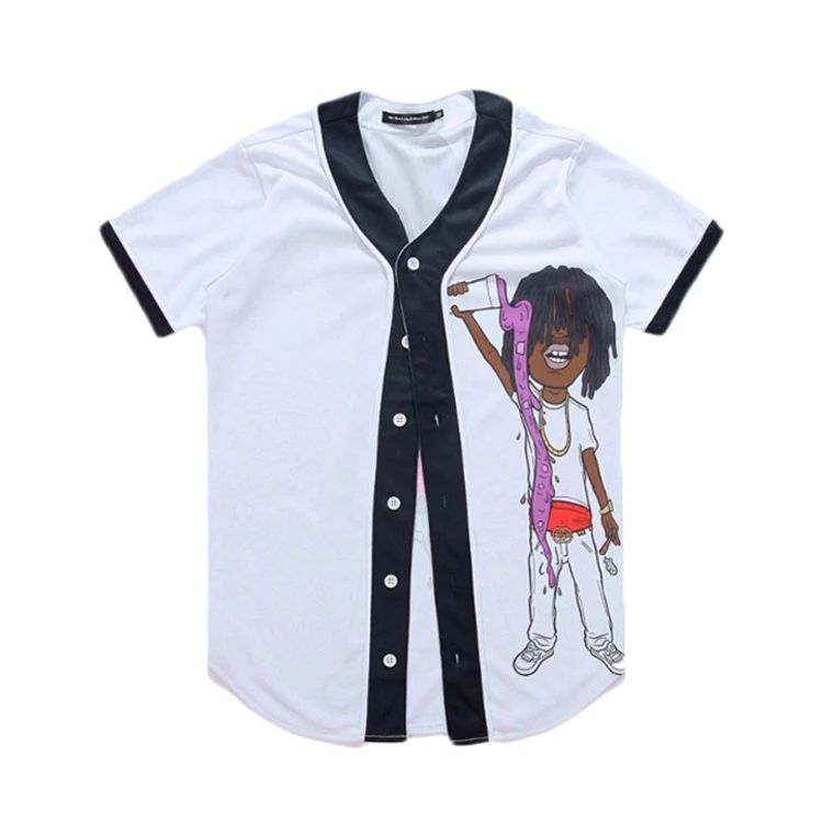 

Polyester Dry Fit Custom plain Baseball Jersey with Full Button Down, Free