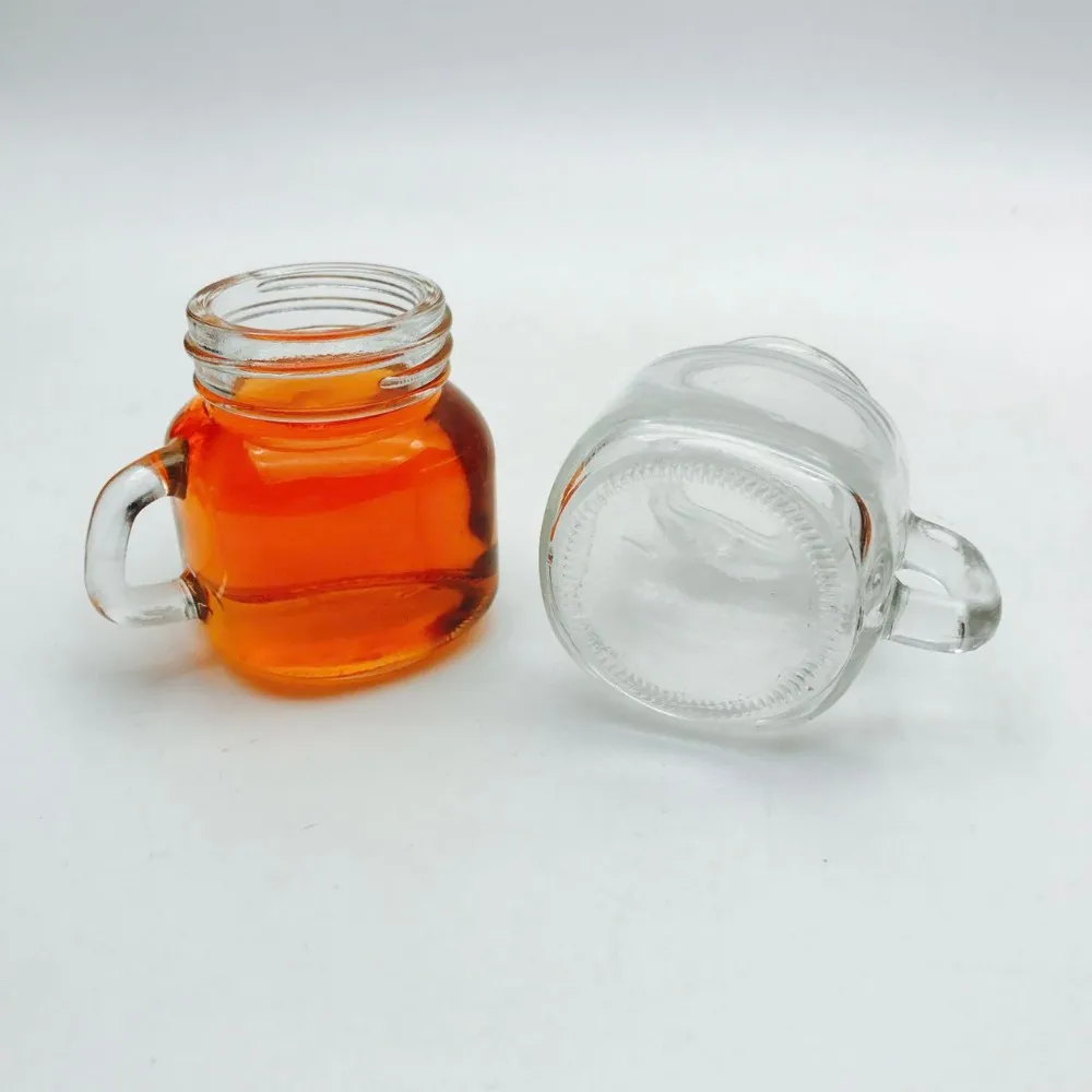 Wholesale Food Grade120ml 4oz Mini Shot Glass Mason Jar With Handle And