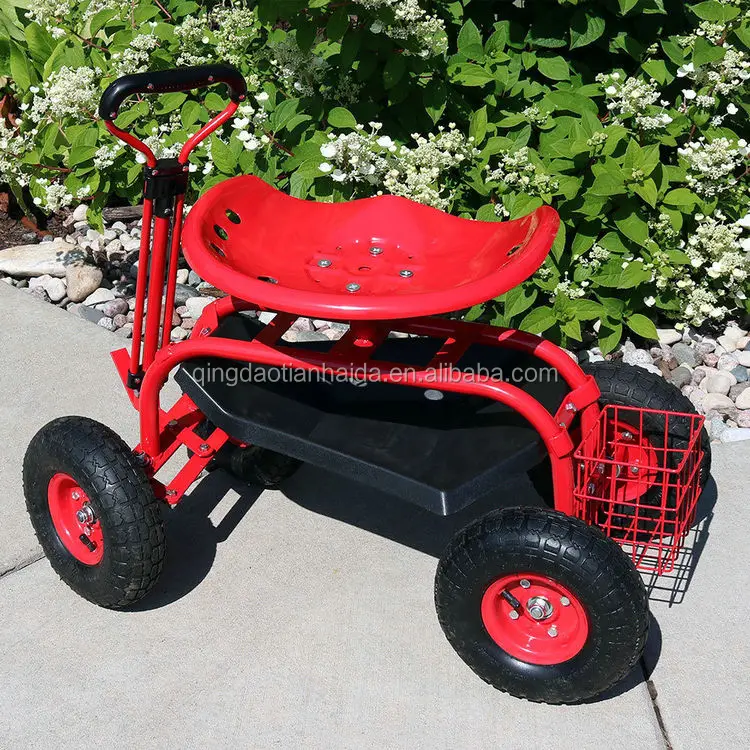 Rolling Garden Cart Work Seat Tractor Seat Cart With Heavy Duty Tool Tray Buy Rolling Garden
