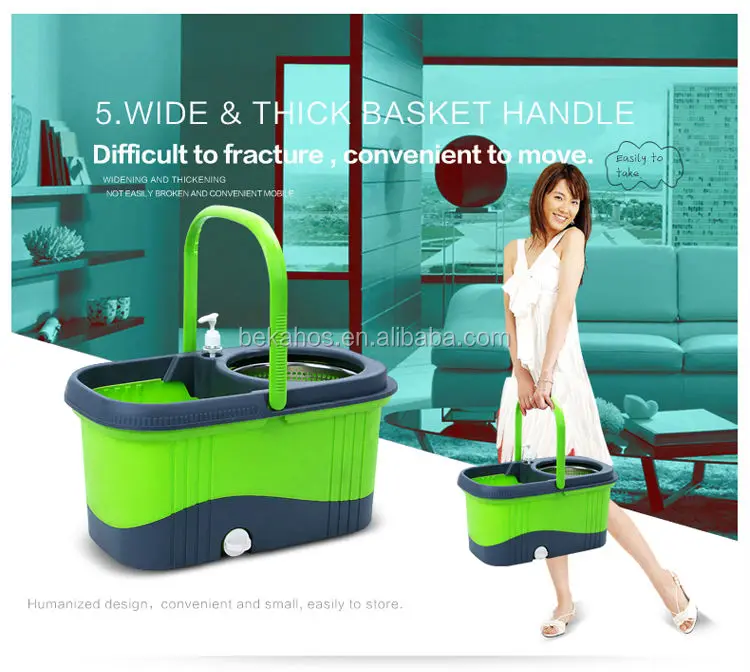 Spin Mop Square Bucket Green (9)