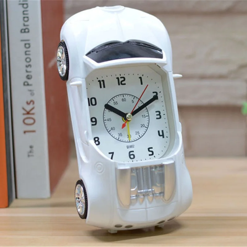 

Cartoon Sports Car Shaped Digital Alarm Promotional Table Clock, Red;blue;white