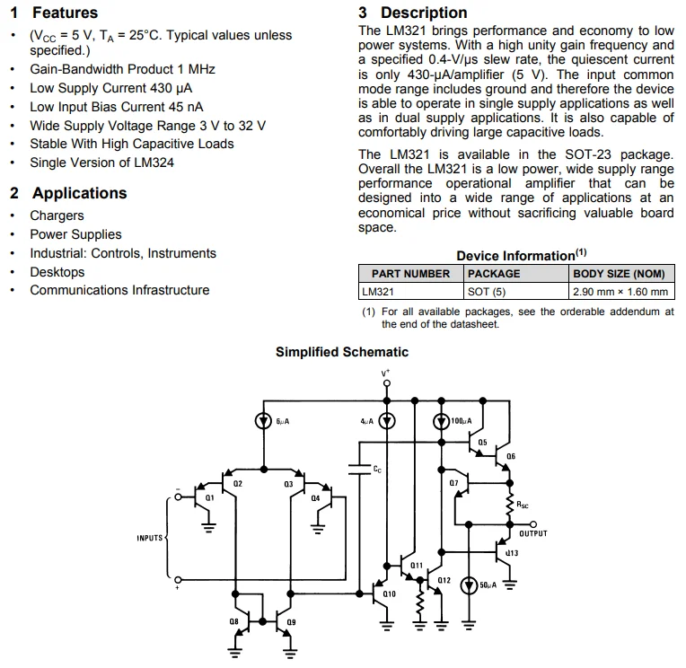 Lm321 схема включения