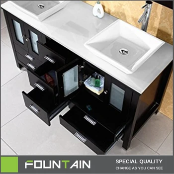 60 Inch American Style Double Basins Modern Wood Furniture