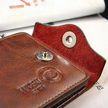 Men’s Magnetic Clasp Faux Leather Card Pockets Slim Purse Bifold Wallet Hot 2015 9G56