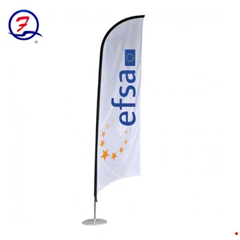 Dye Sublimation Printed Or Blank Feather Beach Flag And Pole