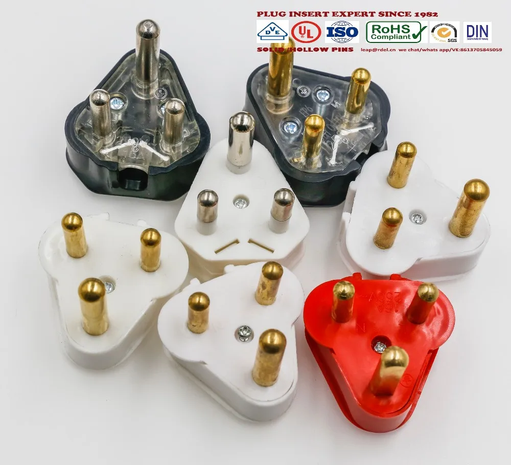 Saa035 220v South Africa 3 Pin Power Plug Hollow Type,Hollow Pin Buy South Africa Plugs Top