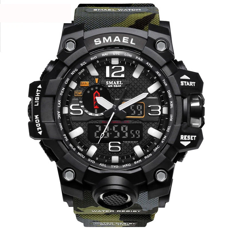 

Factory Selling Smael Men's Sports Multifunctional Digital Shock Resistant Chronograph Watches