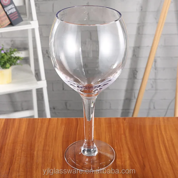 Hand Blown Giant Wine Glass Vase For Event And Wedding Decoration