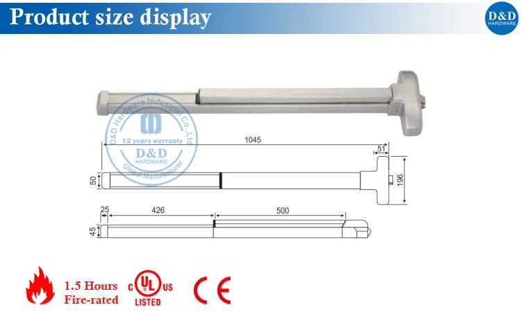 Panic Bar size display-D&D Hardware Panic Bar size display-D&D Hardware