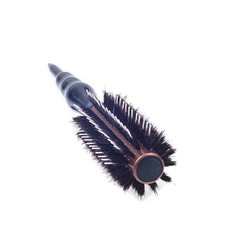 EUREKA A28020-55PA-BL Professional Aluminum Tube With Boar Bristle And Nylon Pins Hair Brush Salon Round Hair Brush