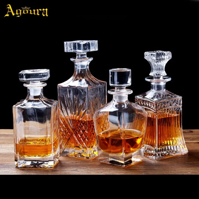 Wholesale Bulk Wine Crystal Whiskey Decanter Glass Bottle Decanter