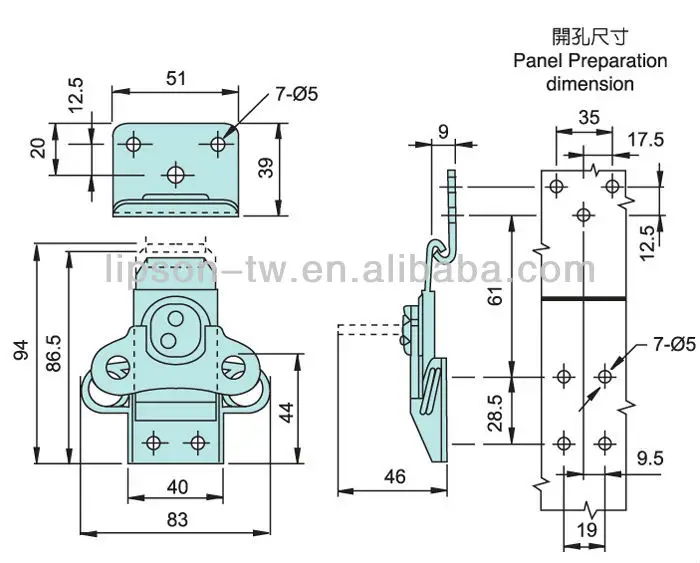 Ts2011 Steel With Zinc Plating Adjustable Road Case Draw Latch Crate