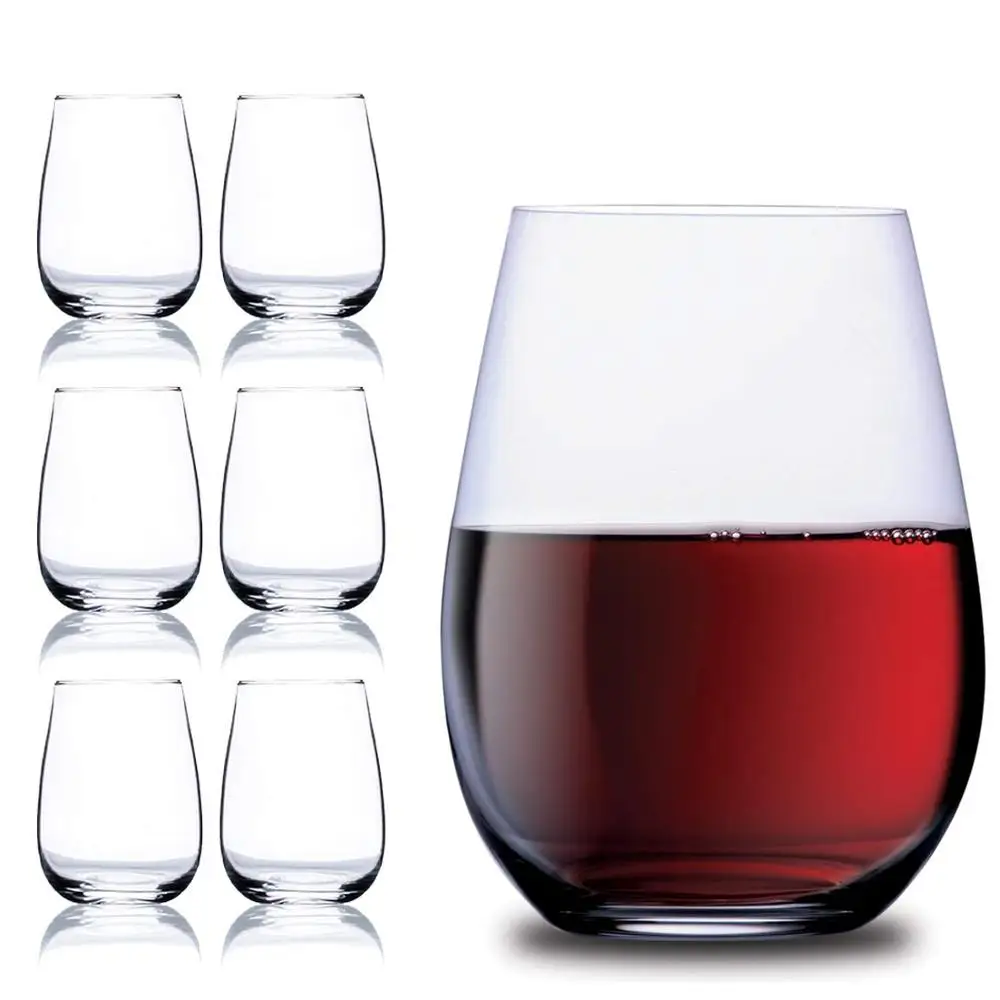 

6pcs Pack Wine Glasses Set Packaged in a Gift box 15 Ounce Stemless Wine Glasses