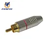 RCA connector gold head rca plug inner diameter 6.5mm for audio video cable