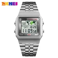 

SKMEI 1338 Men Digital Wristwatch Multi Function Sport Watches For Men Digital Watch Stainless Steel