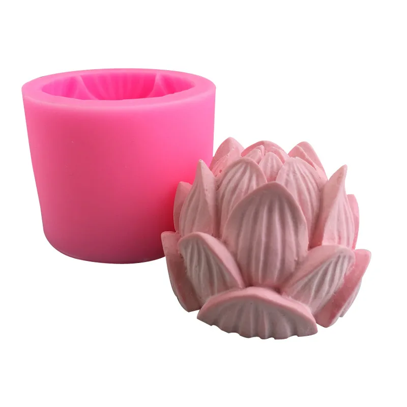 3d Lotus Flower Silicone Mold Soap Candle Wax Crayon Silicone Mold Diy Handmade Soap Molds Buy