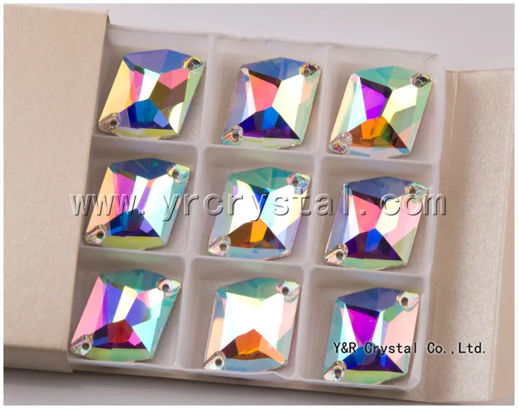 
China manufacturers color AB sew on crystal rhinestones for wedding dress 