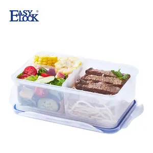 Image of 48pcs/carton EASYLOCK 3 Compartments Plastic Food Containers 1150ML Meal Prep Bento Lunch Boxes