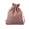 High quality wave point small jewellery pouch cotton drawstring jute bags for gift packaging