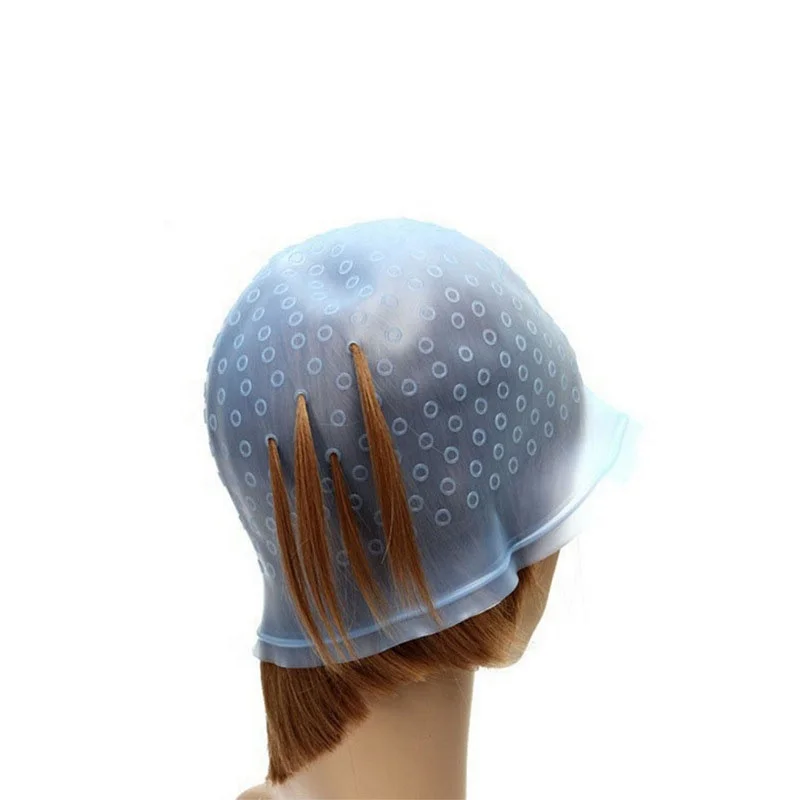 

Hair Highlighting Headgear Salon Hat Soft Silicone Hair Dyeing Cap