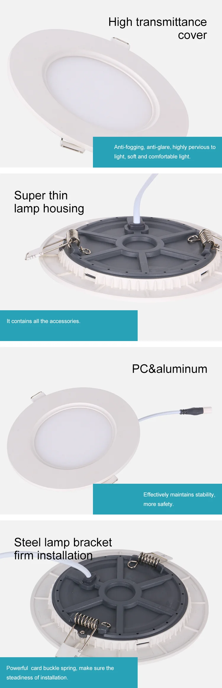 Factory wholesales thinround LED downlight