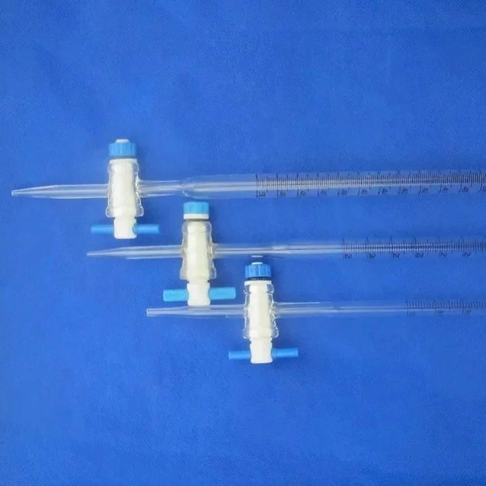 10ml 25ml 50ml Clear Glass Class A Burette With Rubber Tubing