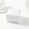 White PU leather velvet ring box and o-ring box with luxury style for wedding gift packaging inner has pillow for hold
