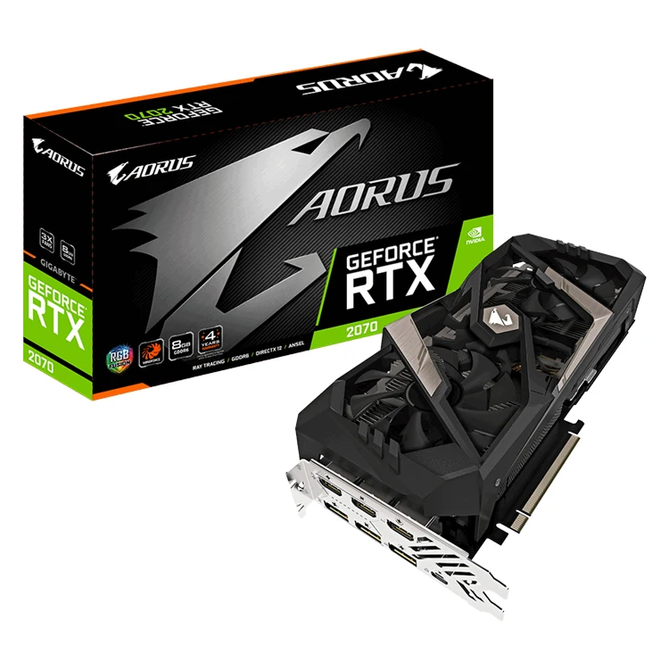 

GIGABYTE NVIDIA AORUS GeForce RTX2070 8G GDDR6 256 bit Desktop Gaming Graphics Card