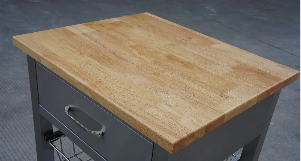 
Stainless steel rolling kitchen cabinets kitchen cart with wood top 