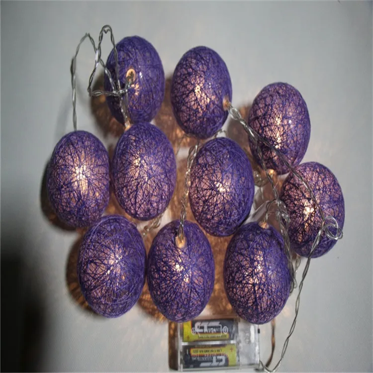 Purple Cotton Ball Handmade String Fairy Lights warm white cotton ball lights